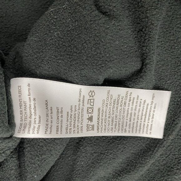 Eddie Bauer Mens 36x30 Fleece Lined Tech Pants Navy Nylon Stretch Hiking Outdoor - Picture 8 of 11